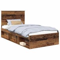 Bedframe met hoofdeinde Oudhout 100 x 200 cm Massief grenenhout - thumbnail