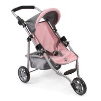 Poppenwagen Jogger Lola - Melange Grijs Roze - thumbnail