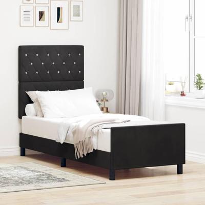 Bedframe met hoofdeinde Zwart 80 x 200 cm Fluweel
