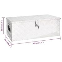 VidaXL Opbergbox 80x39x30 cm aluminium zilverkleurig - thumbnail