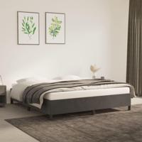 Bedframe zonder matras 160x200 cm fluweel donkergrijs - thumbnail