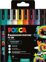 Uni POSCA paintmarker PC-3M, 1,5 mm, etui van 8 stuks in geassorteerde Retro kleuren - thumbnail