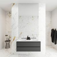 MONDIAZ DENTA 120 badmeubel dark grey 2 lades wastafel dubbel 2 kraangaten - thumbnail