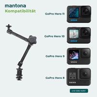 Mantona Scharnierarm Magic Arm Set (28 cm, geschikt voor GoPro Hero 11 10 9 8 7 6 5 4 3+) - thumbnail