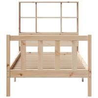 Bed met boekenkast zonder matras massief grenenhout 90x200 cm - thumbnail