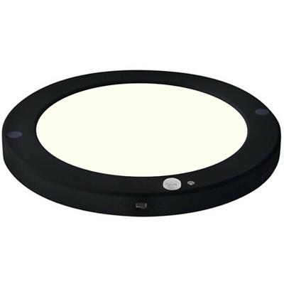 LED Plafondlamp met Bewegingssensor + Dag en Nacht Sensor - 18W - Natuurlijk Wit 4000K - 360° Zichthoek - Opbouw/Inbouw - Rond - Mat Zwart