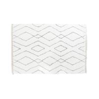 Tapijt DKD Home Decor Wit Grijs Ruiten Scandi Ø 9,4 cm 120 x 180 x 3 cm - thumbnail