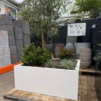 GLM plantenbak Amsterdam met bodem Wit 100x100x40cm - thumbnail