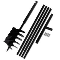 Grondboor met handvat 200 mm en verlengstukken 5 m (staal) - thumbnail