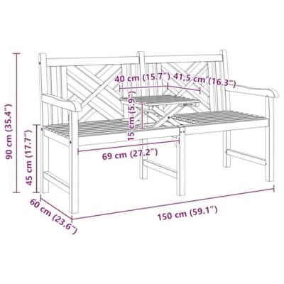 Bank Anders Bruin 150 x 60 x 90 cm Massief teakhout Bank Anders Bruin 150 x 60 x 90 cm Massief teakhout