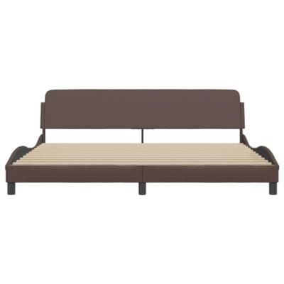 Bedframe met hoofdbord kunstleer bruin 200x200 cm Bedframe met hoofdbord kunstleer bruin 200x200 cm