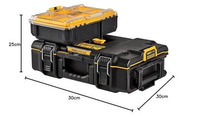 DEWALT ToughSystem 2.0 Halfdiepe Organizer gereedschapskist - thumbnail