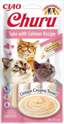 INABA Churu Tonijn met Zalm - Kattensnoepje - 4x14 g