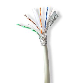 Nedis CCBG8538GY100S netwerkkabel Grijs 100 m Cat6a S/FTP (S-STP)
