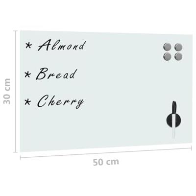 VidaXL Magneetbord wandmontage 50x30 cm glas