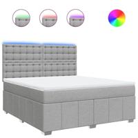 Boxspring met matras stof lichtgrijs 180x200 cm - thumbnail