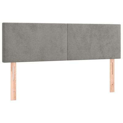 Boxspring met matras fluweel lichtgrijs 140x210 cm
