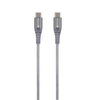 Skross SKCA0017C-C120CN USB-kabel USB 2.0 USB-C stekker, USB-C stekker 1.20 m Space grijs Rond, Flexibel, Stoffen mantel - thumbnail