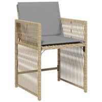 13-delige Tuinset met kussens poly rattan gemengd beige - thumbnail