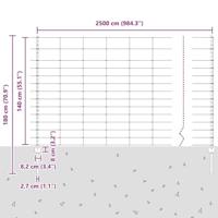 VidaXL Hek met paal zilver 1,4 x 25 m staal - thumbnail