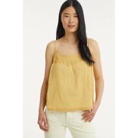 Scotch & Soda geweven top van biologisch katoen lichtgeel - thumbnail
