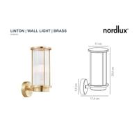 Buitenlamp messing goud &apos;Linton&apos; E27 fitting modern - thumbnail