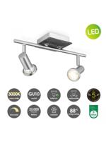 Home sweet home LED opbouwspot Stone 2 lichts ↔ 33,5 cm - mat staal - thumbnail