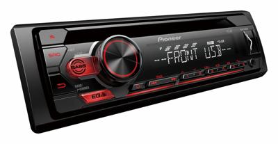 Pioneer DEH-S110UB | 1DIN RDS-autoradio met rode toetsverlichting | Display wit | Android ondersteuning | 5-band equalizer | CD | MP3 | USB | AUX-ingang | ARC app