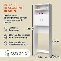 Wasmachinekast Neapel Wit 195x63x20cm - thumbnail