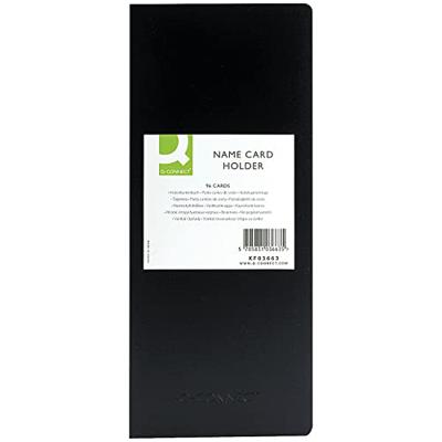 Q-CONNECT visitekaartenmap, Ft 11 x 26 cm, voor 96 kaarten, zwart