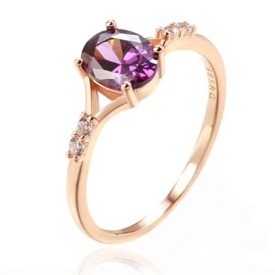 Cilla Jewels Damesring met Paarse Ovale Zirkonia-19mm