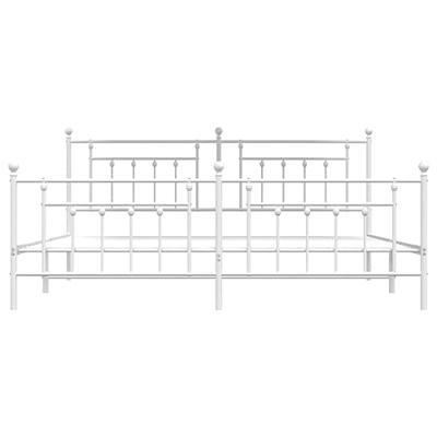 Bedframe met hoofd- en voeteneinde metaal wit 200x200 cm Bedframe met hoofd- en voeteneinde metaal wit 200x200 cm