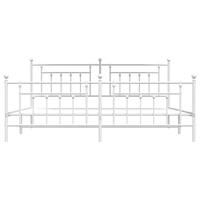 Bedframe met hoofd- en voeteneinde metaal wit 200x200 cm - thumbnail