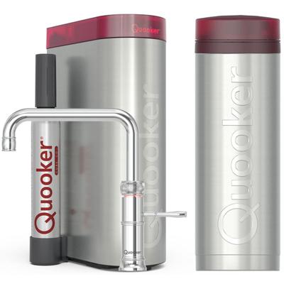 Quooker Classic Fusion Square Keukenkraan Set - Kokend Warm- en Koud Water - Chroom - Inclusief PRO3 Reservoir & CUBE - Direct Gekoeld Bruisend Water