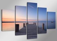 Schilderij - Steiger, Blauw, 160X80cm, 5luik - thumbnail