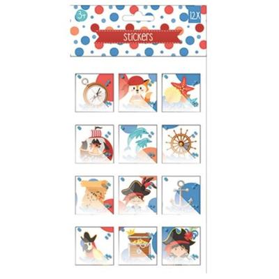 W&O stickervel 3D piraat junior 27,5 x 14 cm papier 12 delig