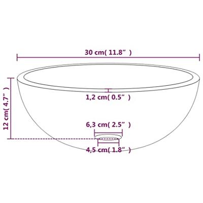 VidaXL Wasbak 30x12 cm gehard glas transparant