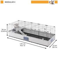 FERPLAST Modular 4 - kooi voor konijn en cavia domestica - 179 x 72 x 56cm - thumbnail