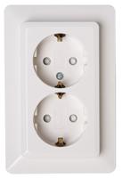 Milano wandcontactdoos 2-voudig RA KV wit - thumbnail