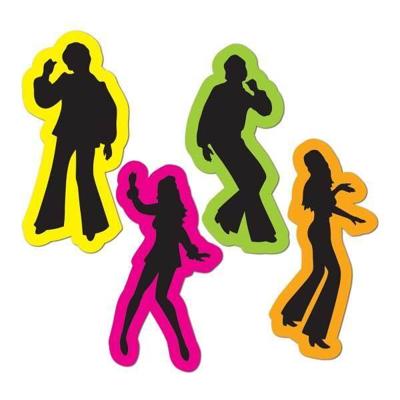 Decoratie Disco Silhouettes