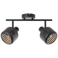 Brilliant 2-lichts plafondlampTyas zwart met goud - 99942/86 - thumbnail