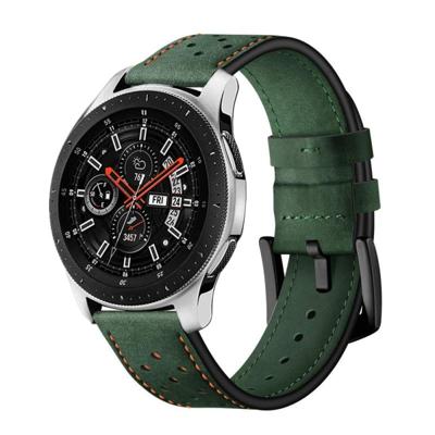 Voor het toepassen van Samsung Galaxy Watch actieve 20mm lederen oogje sport strap (Army Green)