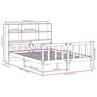 Bed met boekenkast zonder matras hout wasbruin 150x200 cm - thumbnail