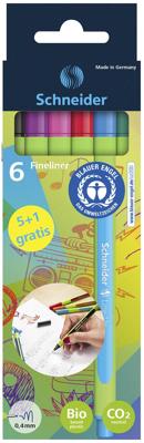 6 Fineliners Schneider Line-Up 0,4 mm assorti