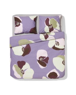 HEMA Dekbedovertrek 200x200/220cm zacht katoen bloemen (rood)