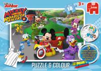 Jumbo legpuzzel/kleurplaat Disney Mickey Mouse 18 stukjes - thumbnail