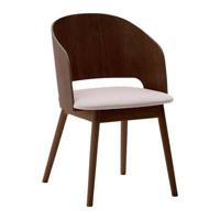 Kave Home Senoa Eetkamerstoel - Walnoot / Beige - thumbnail