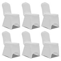 VidaXL Stoelhoes stretch wit (6 stuks) - thumbnail