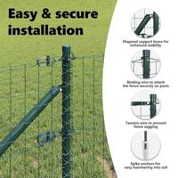 VidaXL Hek met paal groen 0,6 x 10 m staal en pvc - thumbnail