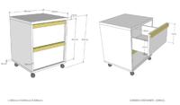 Vipack rolcontainer voor bureau London - antraciet - 59,7x48,1x40 cm - Leen Bakker - thumbnail